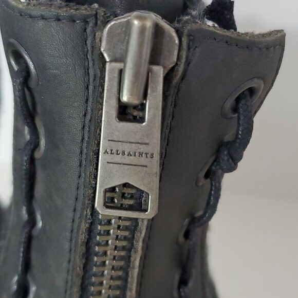 All Saints Men's Styx Boot Black Leather Tweed Size 12 - Picture 3 of 13